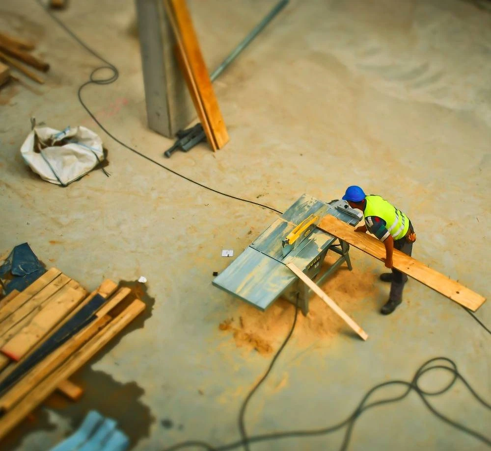 Betongsågning – närbild av arbete